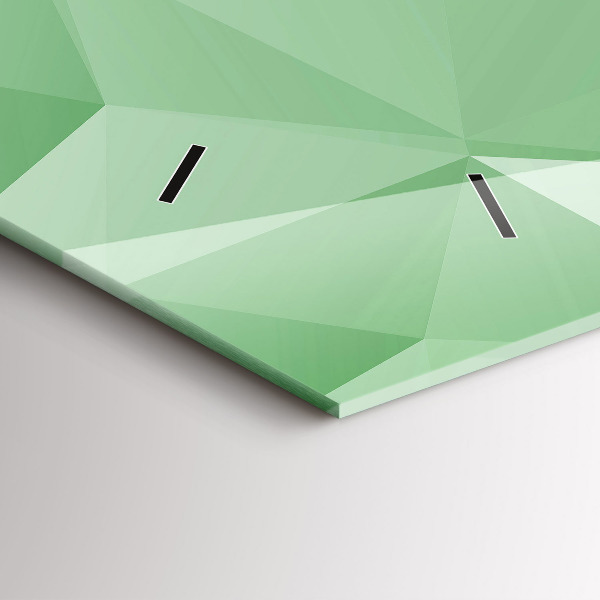Glass wall clock rectangular Triangles abstract