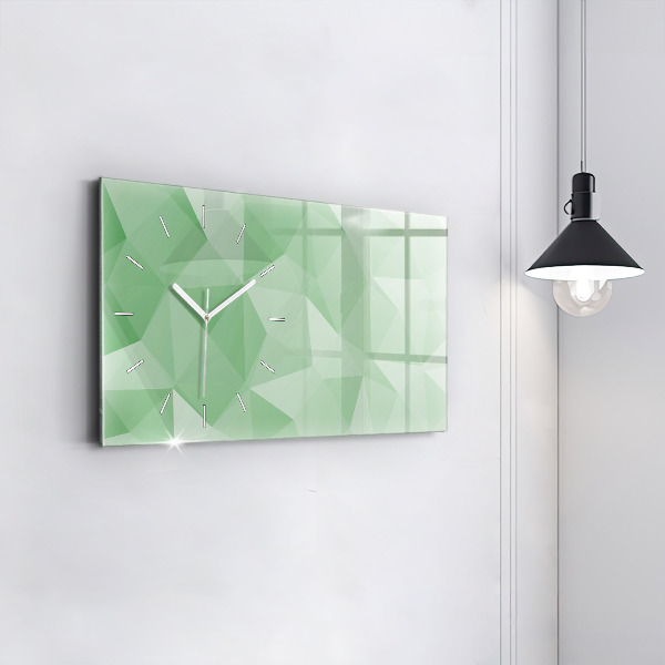 Glass wall clock rectangular Triangles abstract