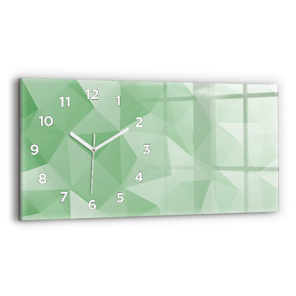 Glass wall clock rectangular Triangles abstract