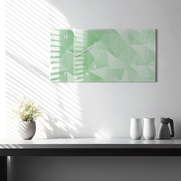 Glass wall clock rectangular Triangles abstract