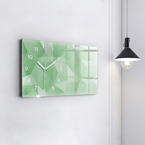 Glass wall clock rectangular Triangles abstract
