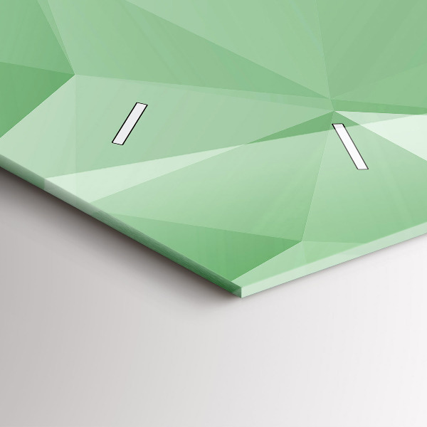 Glass wall clock rectangular Triangles abstract