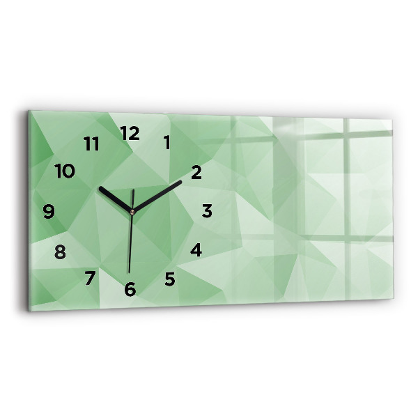 Glass wall clock rectangular Triangles abstract