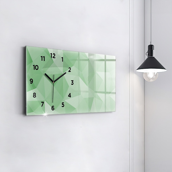 Glass wall clock rectangular Triangles abstract