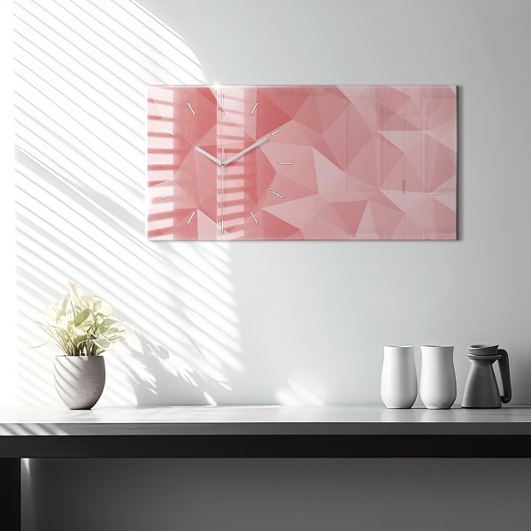 Glass wall clock rectangular Triangles abstract