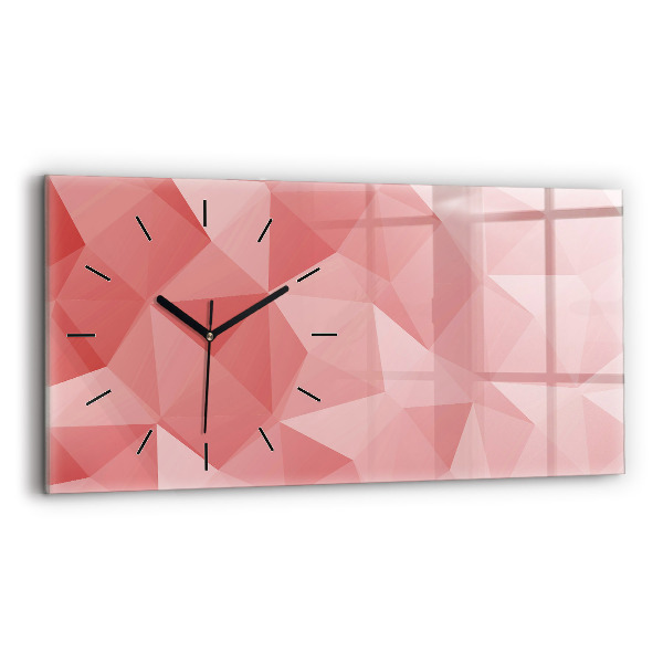Glass wall clock rectangular Triangles abstract