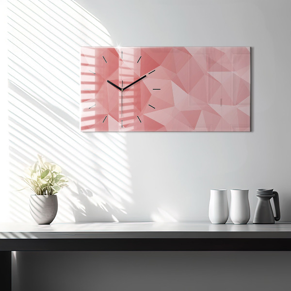 Glass wall clock rectangular Triangles abstract