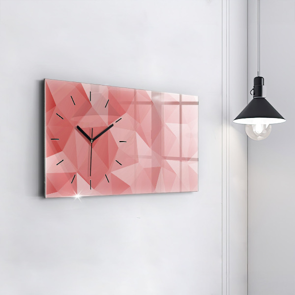 Glass wall clock rectangular Triangles abstract