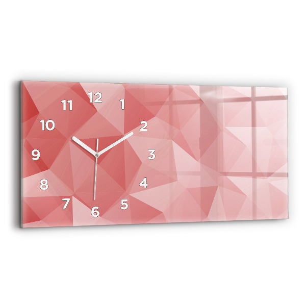 Glass wall clock rectangular Triangles abstract