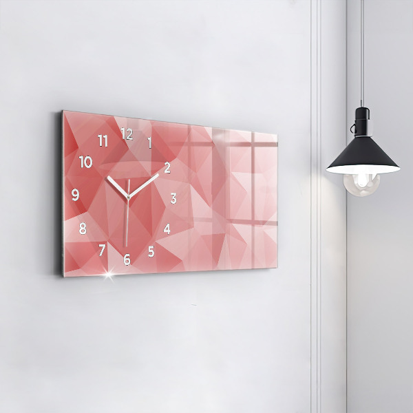 Glass wall clock rectangular Triangles abstract