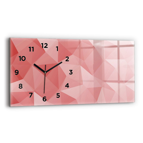 Glass wall clock rectangular Triangles abstract