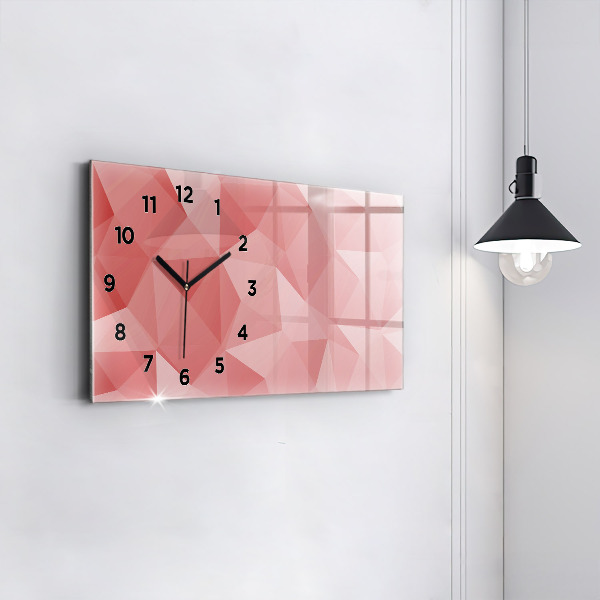 Glass wall clock rectangular Triangles abstract