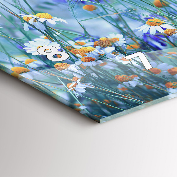 Glass wall clock rectangular Butterfly in the meadow