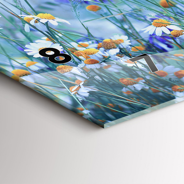 Glass wall clock rectangular Butterfly in the meadow