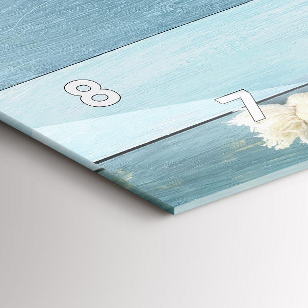 Glass wall clock rectangular Boards stripes and shell