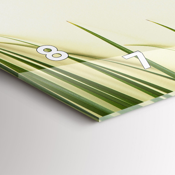 Glass wall clock rectangular Monstera leaves