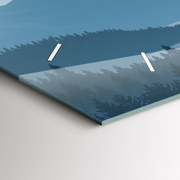 Glass wall clock rectangular Mountain Landscape