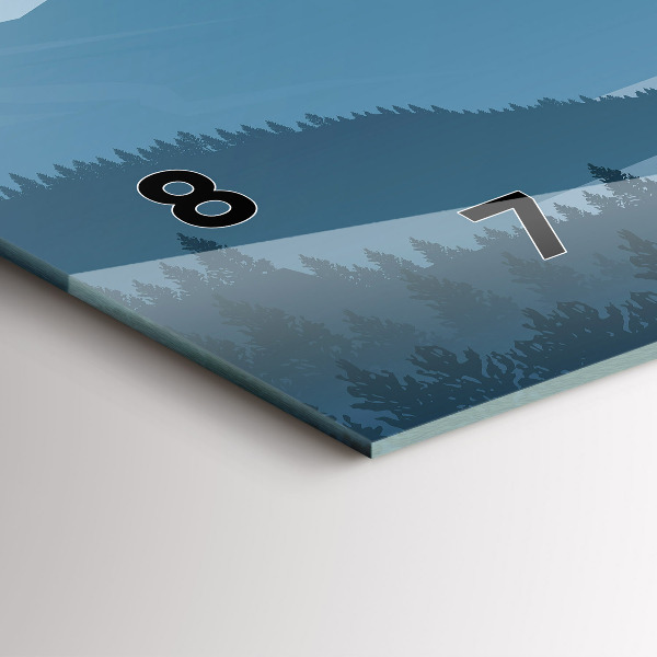 Glass wall clock rectangular Mountain Landscape