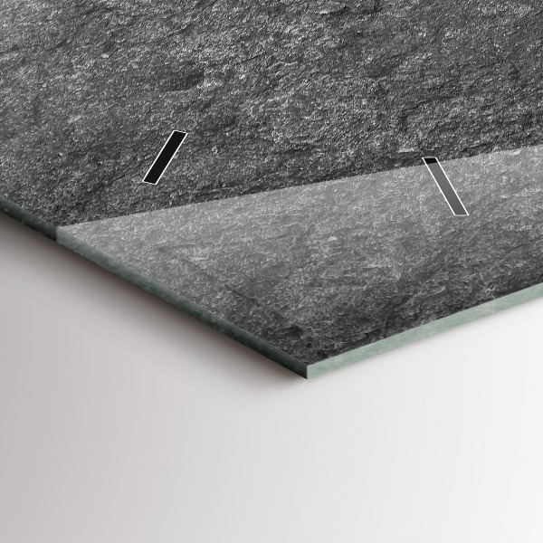 Glass wall clock rectangular Volcanic rock