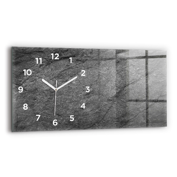 Glass wall clock rectangular Volcanic rock