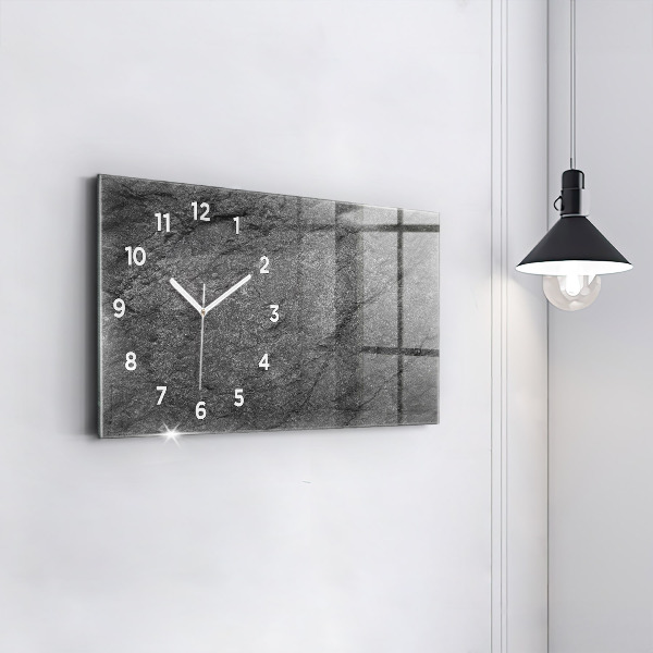 Glass wall clock rectangular Volcanic rock
