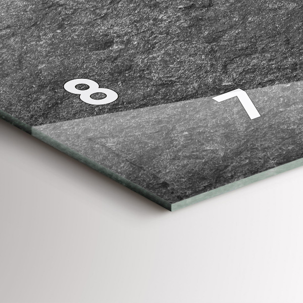 Glass wall clock rectangular Volcanic rock