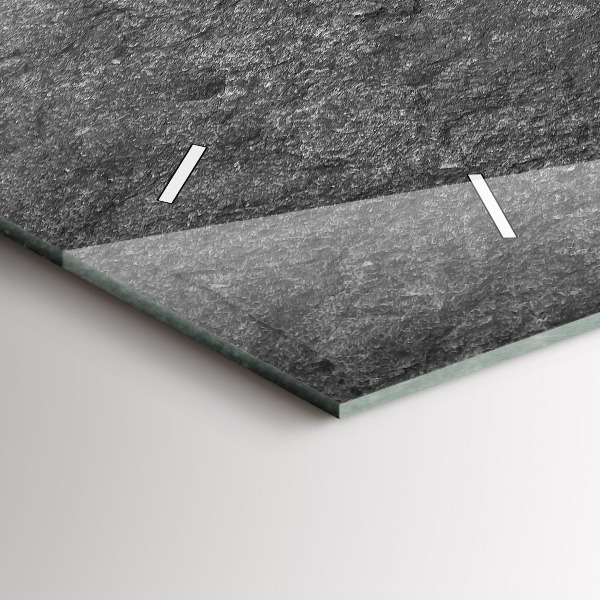 Glass wall clock rectangular Volcanic rock