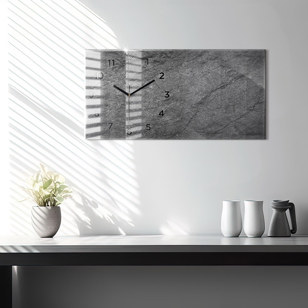 Glass wall clock rectangular Volcanic rock