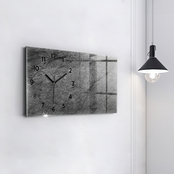 Glass wall clock rectangular Volcanic rock