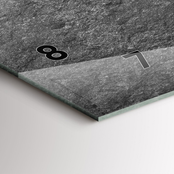 Glass wall clock rectangular Volcanic rock