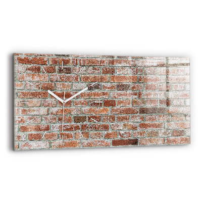 Glass wall clock rectangular Brick wall