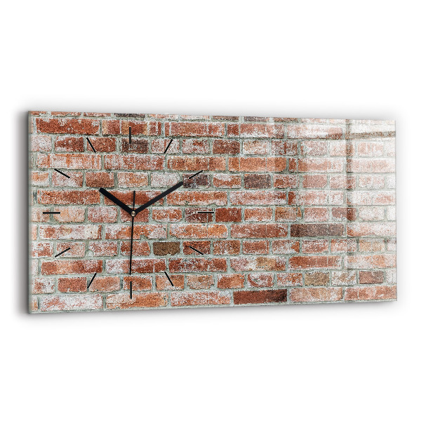Glass wall clock rectangular Brick wall