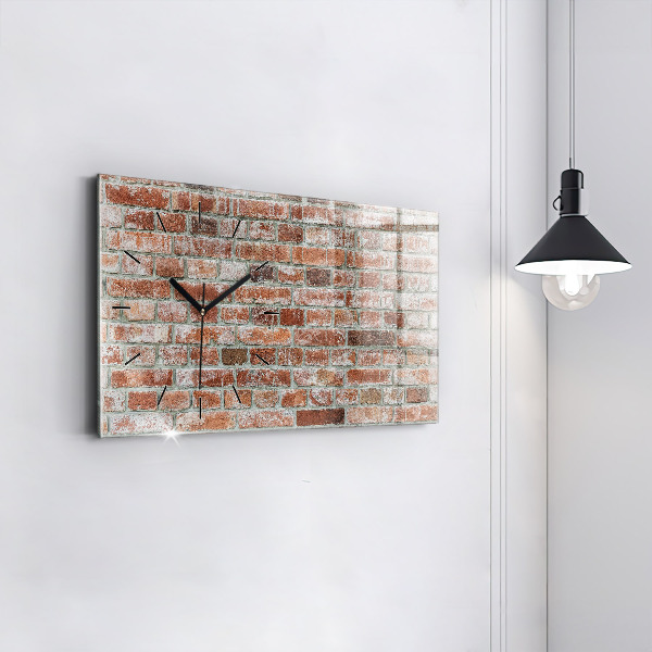 Glass wall clock rectangular Brick wall