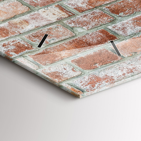Glass wall clock rectangular Brick wall