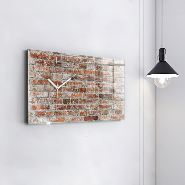 Glass wall clock rectangular Brick wall