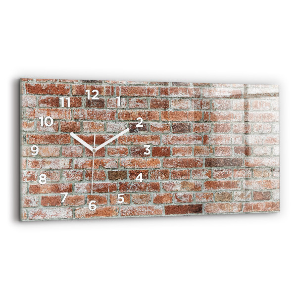 Glass wall clock rectangular Brick wall