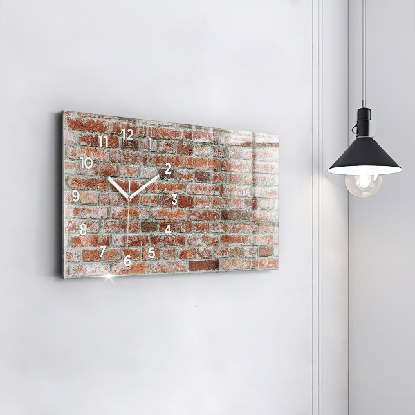 Glass wall clock rectangular Brick wall