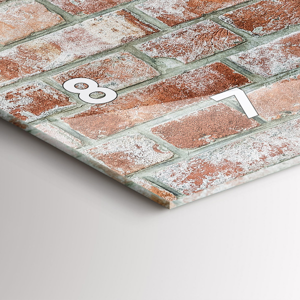 Glass wall clock rectangular Brick wall