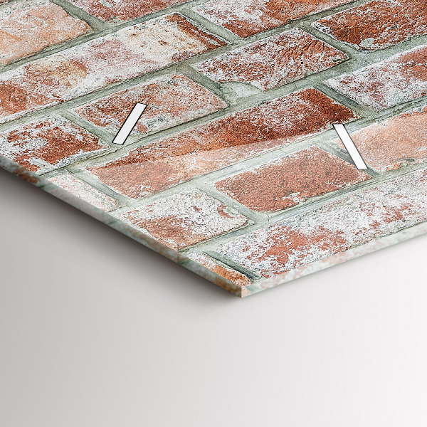 Glass wall clock rectangular Brick wall