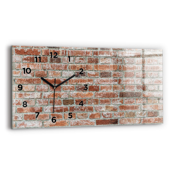 Glass wall clock rectangular Brick wall