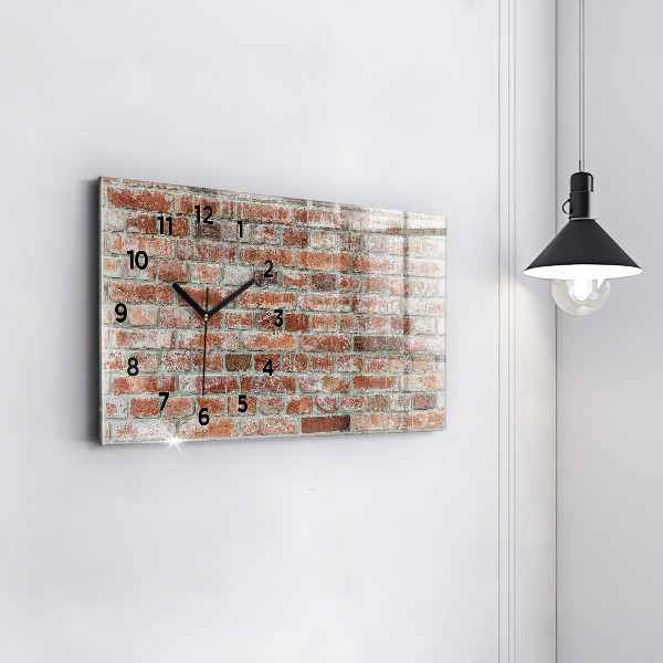 Glass wall clock rectangular Brick wall