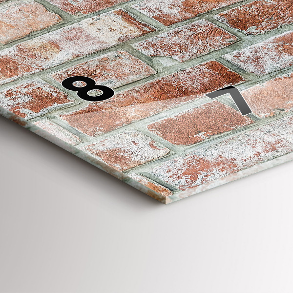 Glass wall clock rectangular Brick wall