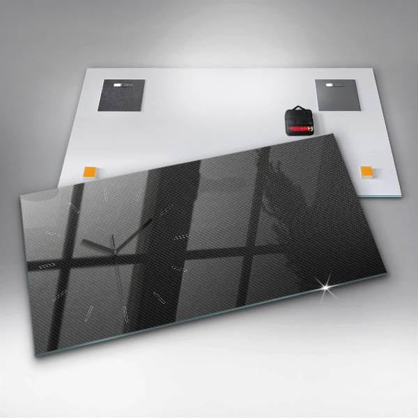 Glass wall clock rectangular Dark abstraction