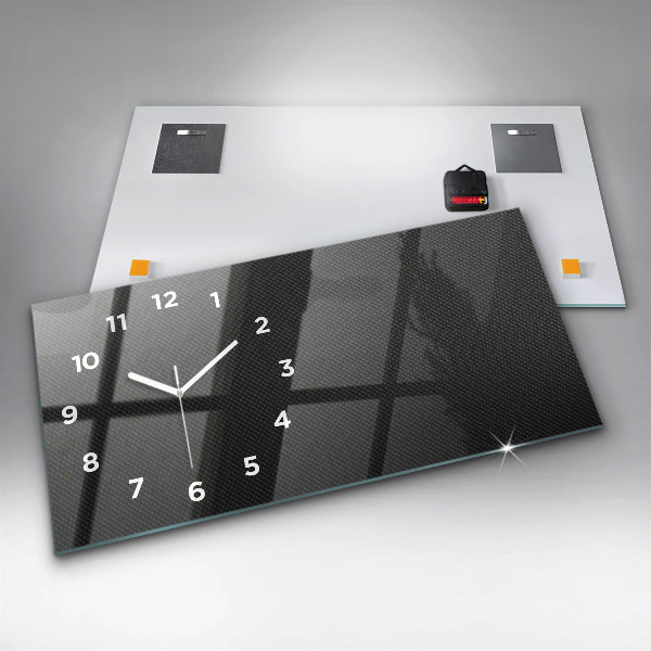 Glass wall clock rectangular Dark abstraction