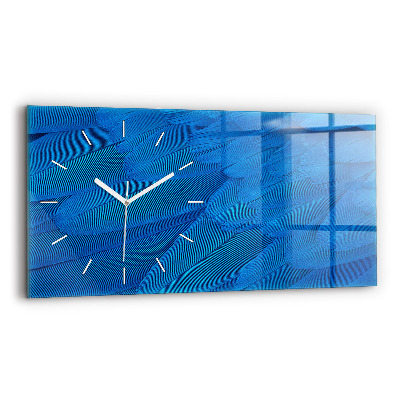 Glass wall clock rectangular Bird feather
