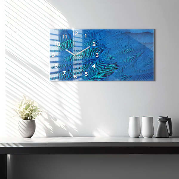 Glass wall clock rectangular Bird feather