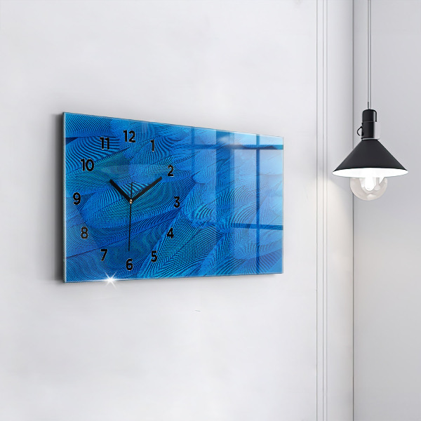 Glass wall clock rectangular Bird feather