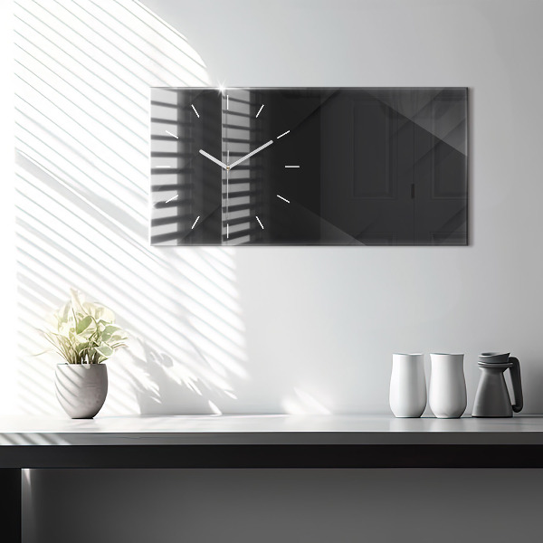 Glass wall clock rectangular Dark wall pattern