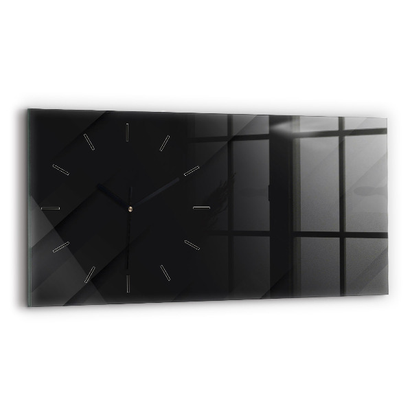 Glass wall clock rectangular Dark wall pattern
