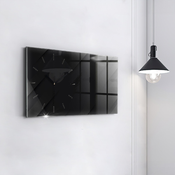 Glass wall clock rectangular Dark wall pattern